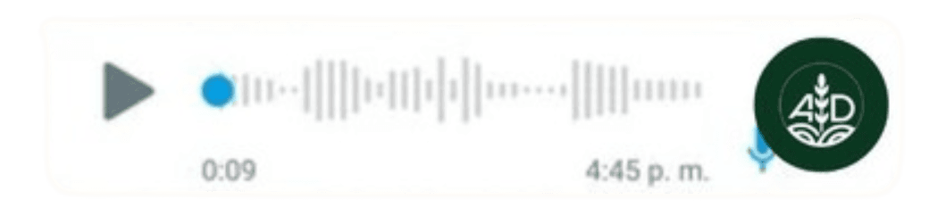 Ilustracion de una onda de audio de WhatsApp como elemento visual del hero