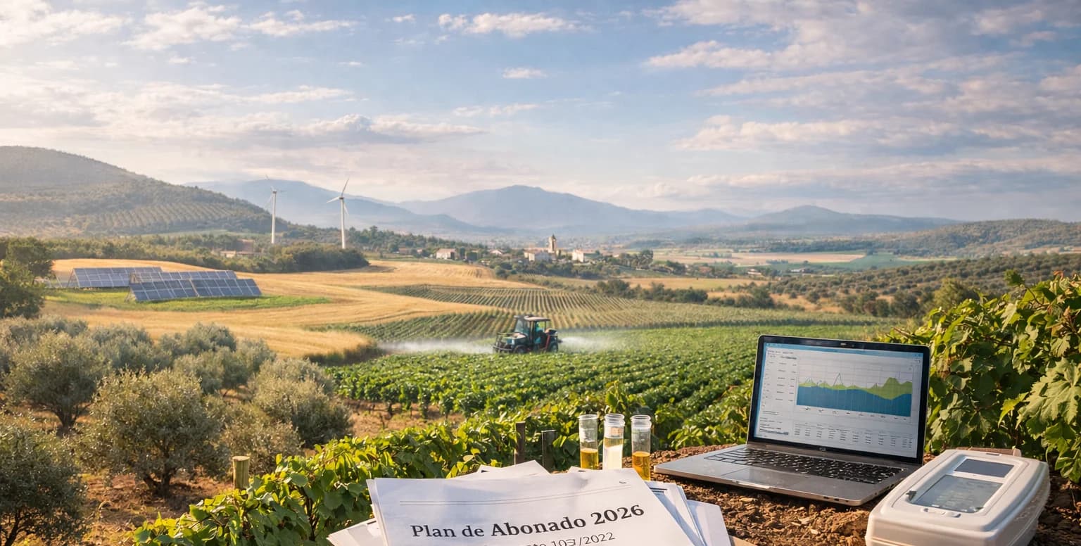 Plan de abonado agrícola preparado con datos